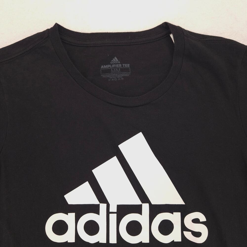 Adidas Graphic Short Sleeve Crew Neck T Shirt Womens Size Medium M Black White